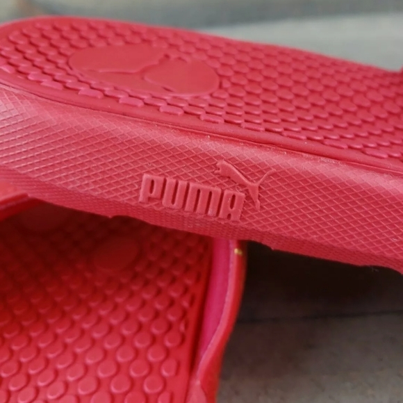 Puma Cool Cat Bold 2 Slides Sandals Red Gold - Picture 7 of 8